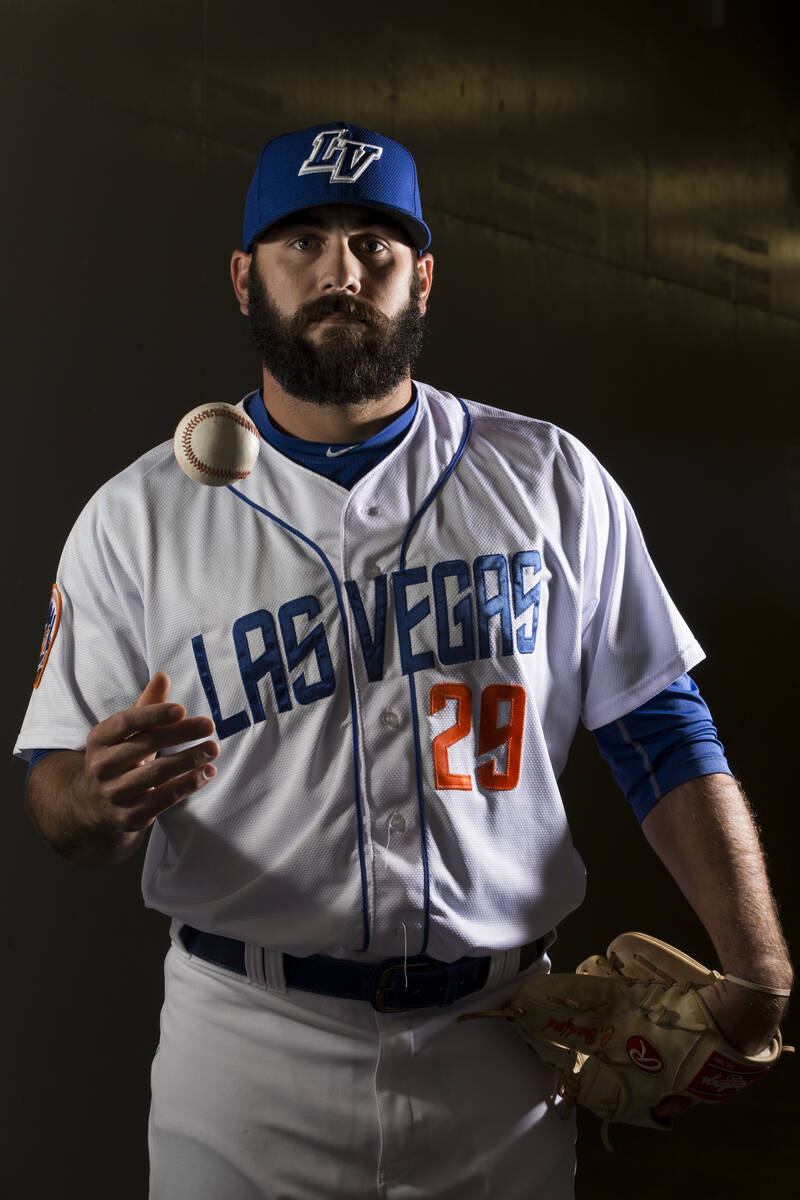 Las Vegas 51s Chasen Bradford (29) during media day at Cashman Field on Tuesday, April 4, 2017, ...