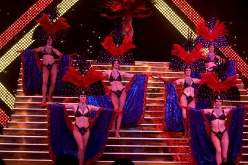 Showgirls perform in Les Folies Bergere at the Tropicana hotel-casino on Thursday, Jan. 15, 200 ...
