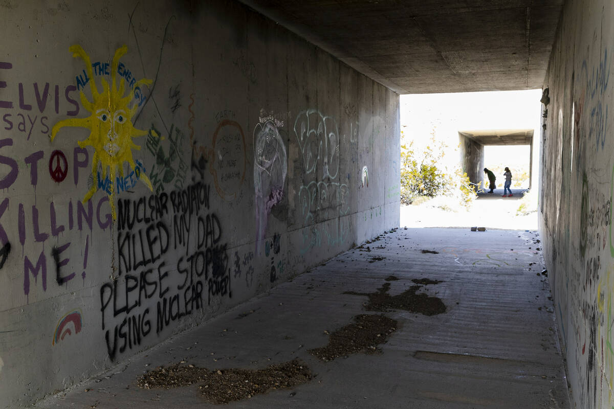 A painted tunnel beneath SR 95 as the Nevada Desert Experience sacred peace walk continues to t ...