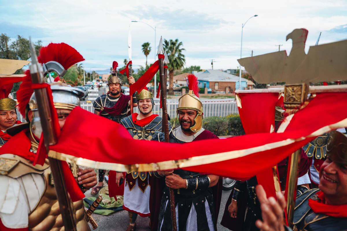 Actors get ready before the Stations of the Cross are acted out during a live performance for G ...