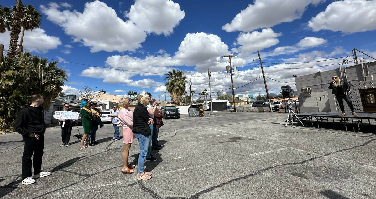 Attendees at the International Transgender Day of Visibility event hosted by Las Vegas TransPri ...