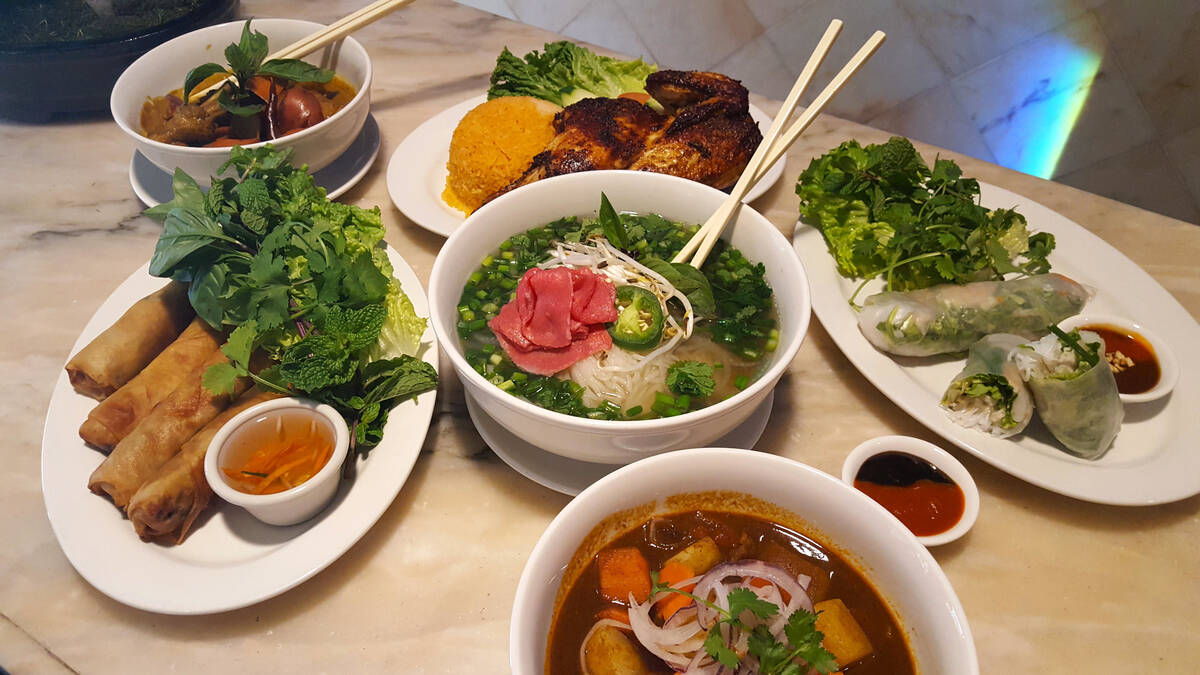 A spread from Pho restaurant in Treasure Island on the Las Vegas Strip. As of April 3, 2024, th ...