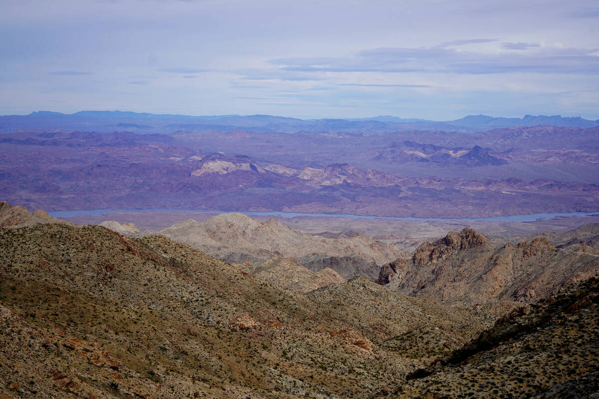 Expansive views from a steep Nevada backroad perch at Knob Hill include a blue-ribbon peek of t ...