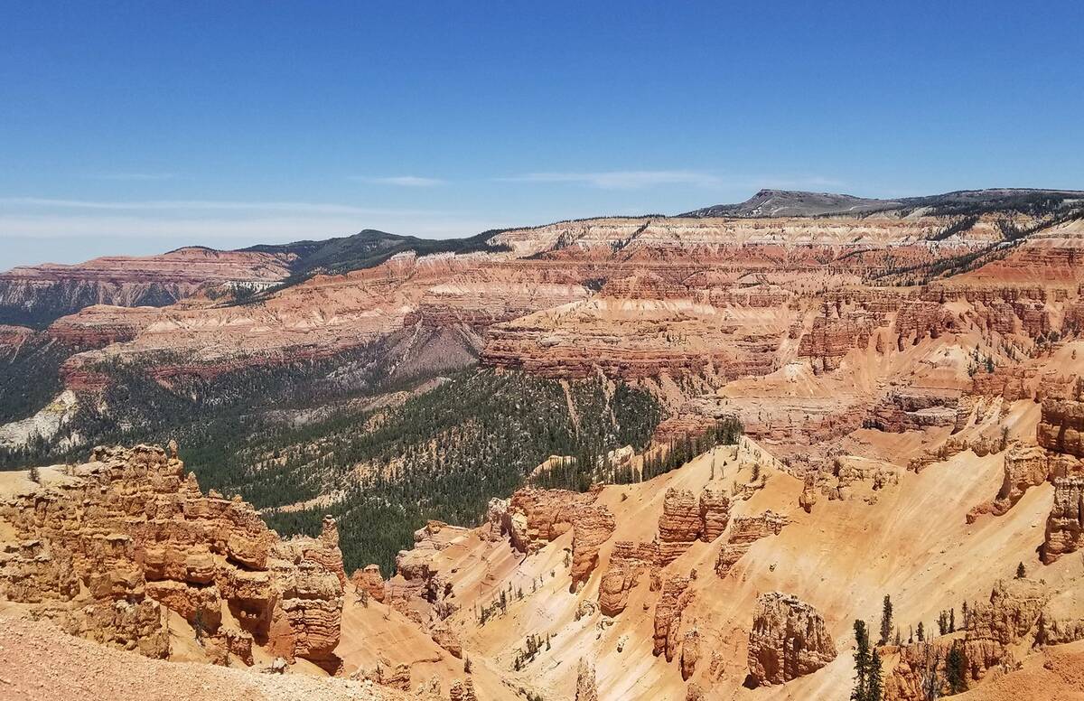 Cedar Breaks National Monument’s amphitheater is a half-mile deep and filled with multi-hued ...