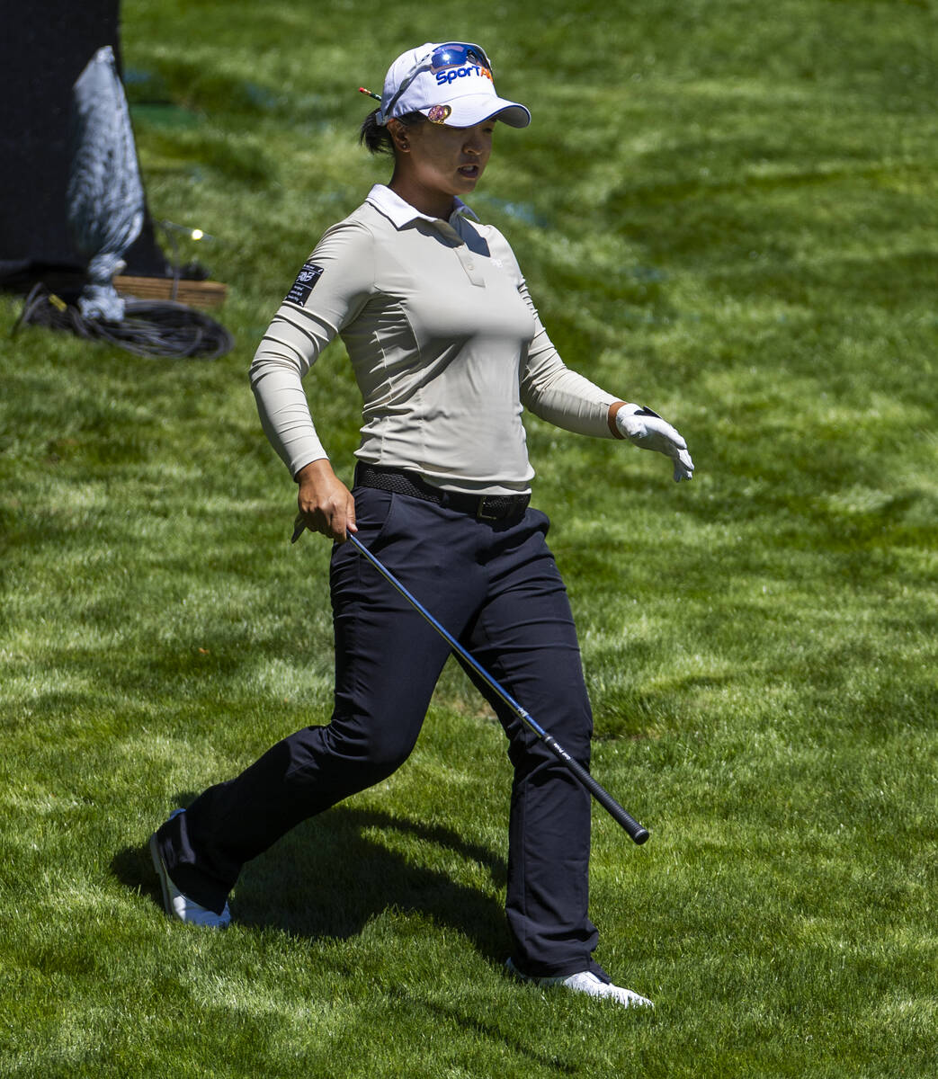 Sei Young Kim walks own the rough of the 18th green during the first day of the LPGA T-Mobile M ...