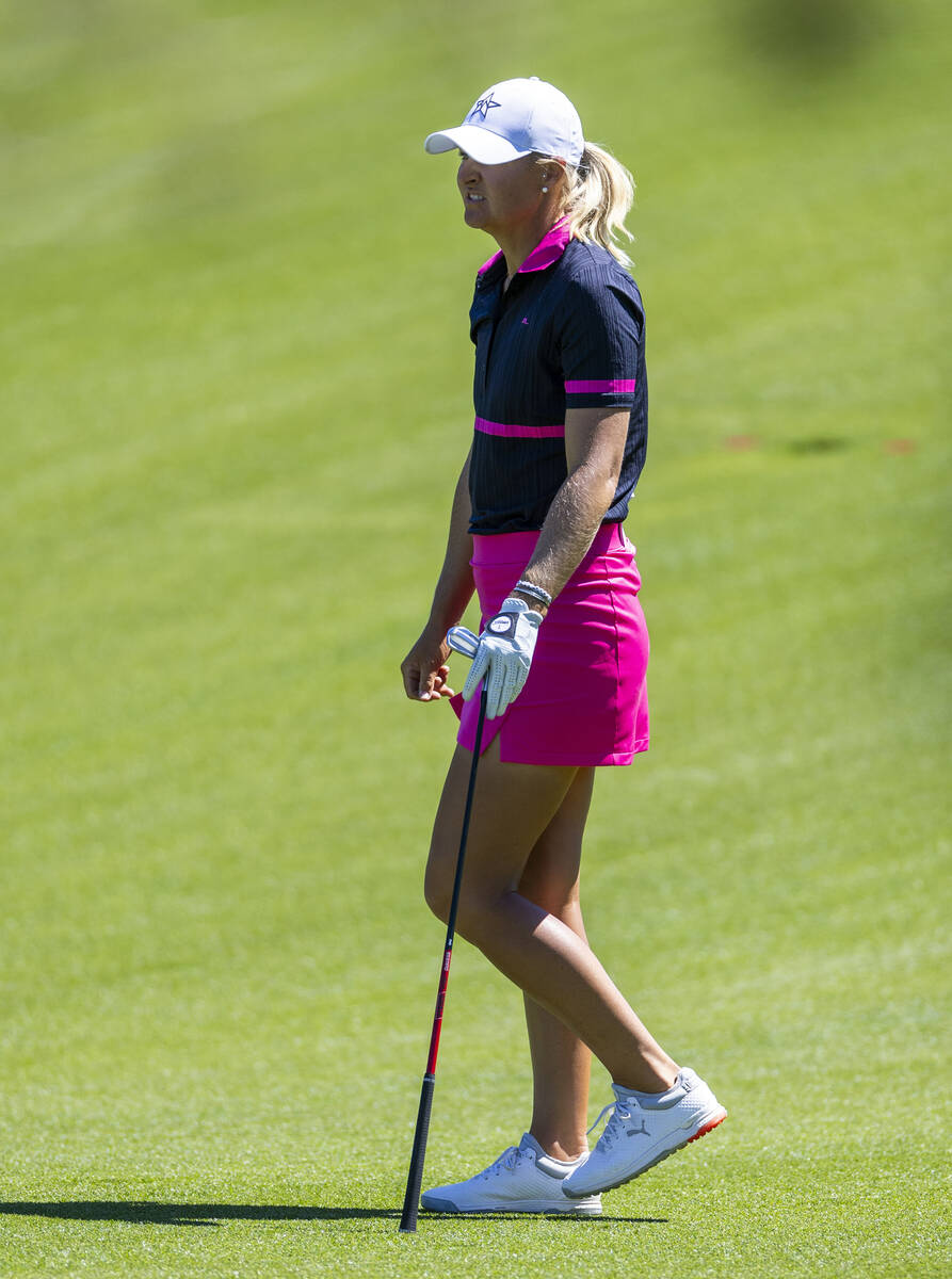 Anna Nordqvist looks down the 18th fairway during the first day of the LPGA T-Mobile Match Play ...