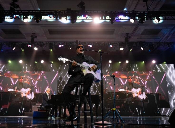 Kenny "Babyface" Edmunds is shown at the inaugural Raiders Foundation Silver & Black Gala at Wy ...