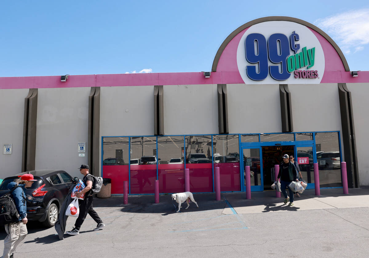 Shoppers come and go at the 99 Cents Only store at Flamingo Road and Maryland Parkway in Las Ve ...