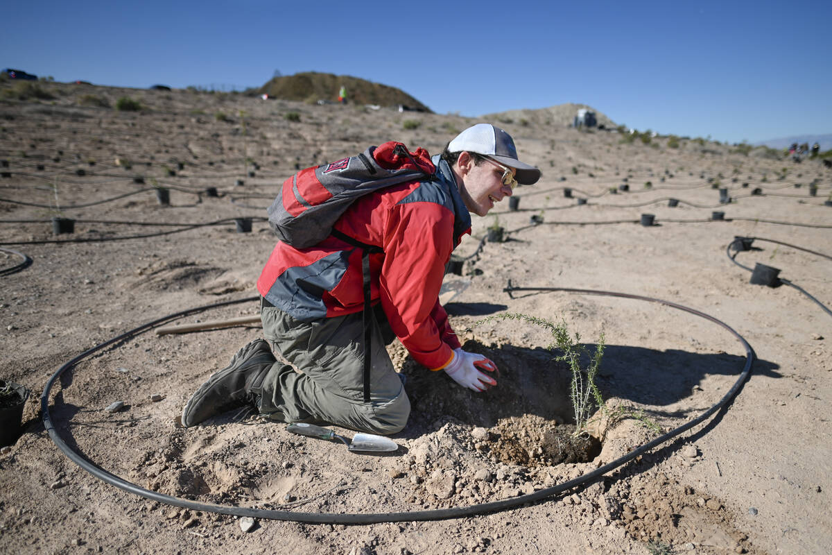 Brandon Scott takes part in the Las Vegas Wash Coordination Committee’s “Wash Gre ...