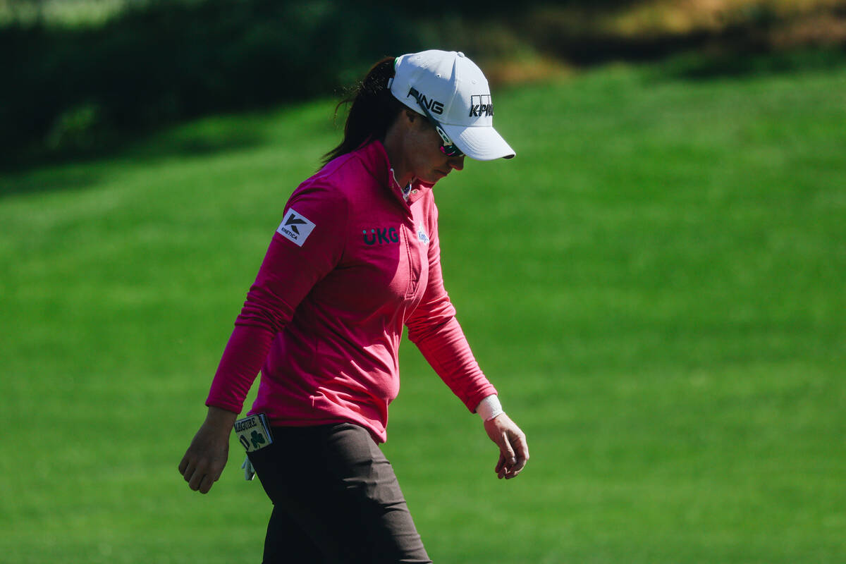 Leona Maguire walks to another hole during the T-Mobile Match Play semifinals at Shadow Creek G ...