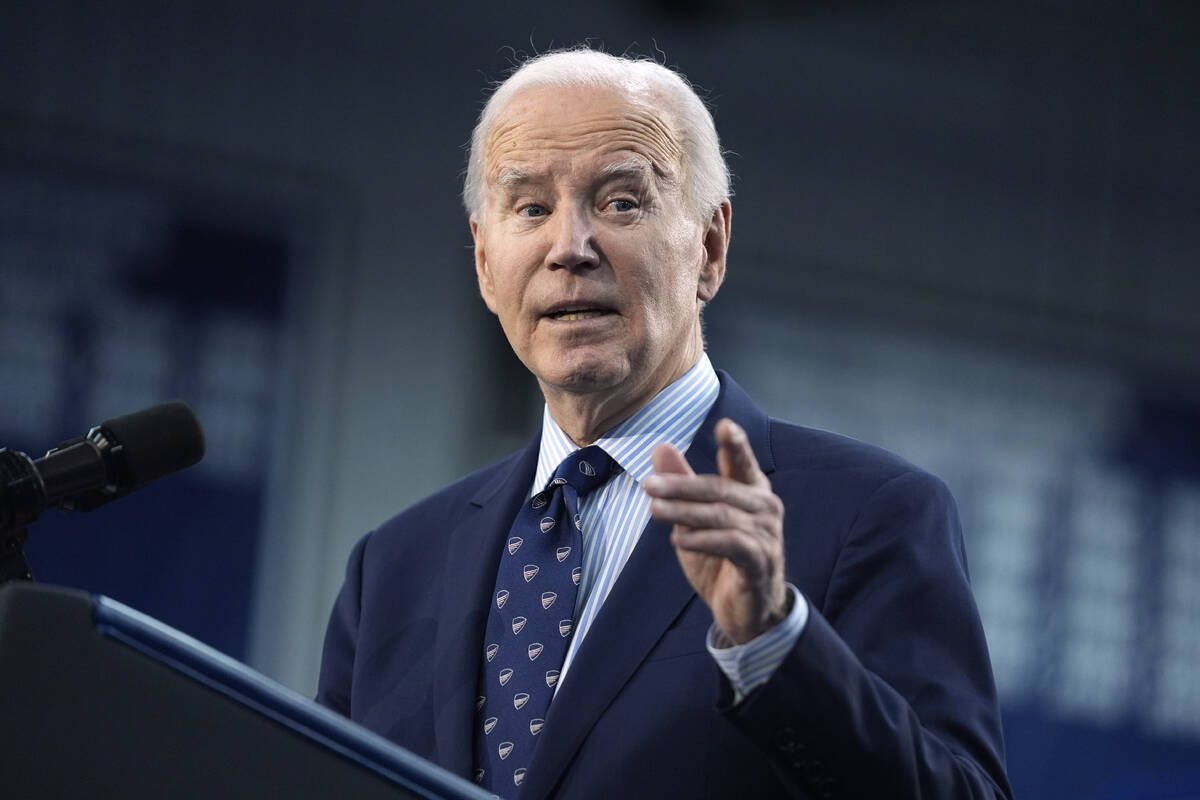 President Joe Biden delivers remarks on student loan debt at Madison College, Monday, April 8, ...