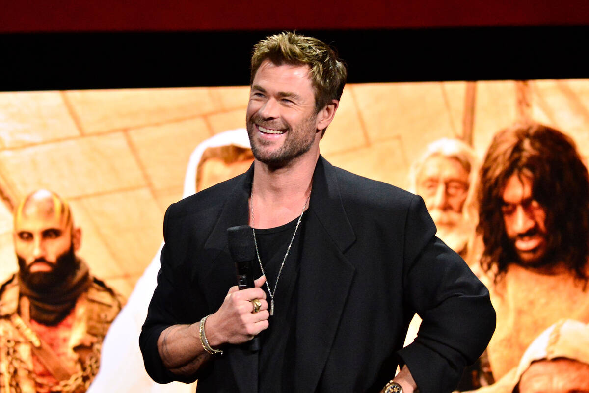 Chris Hemsworth speaks onstage during Warner Bros. Pictures' "The Big Picture," a special prese ...