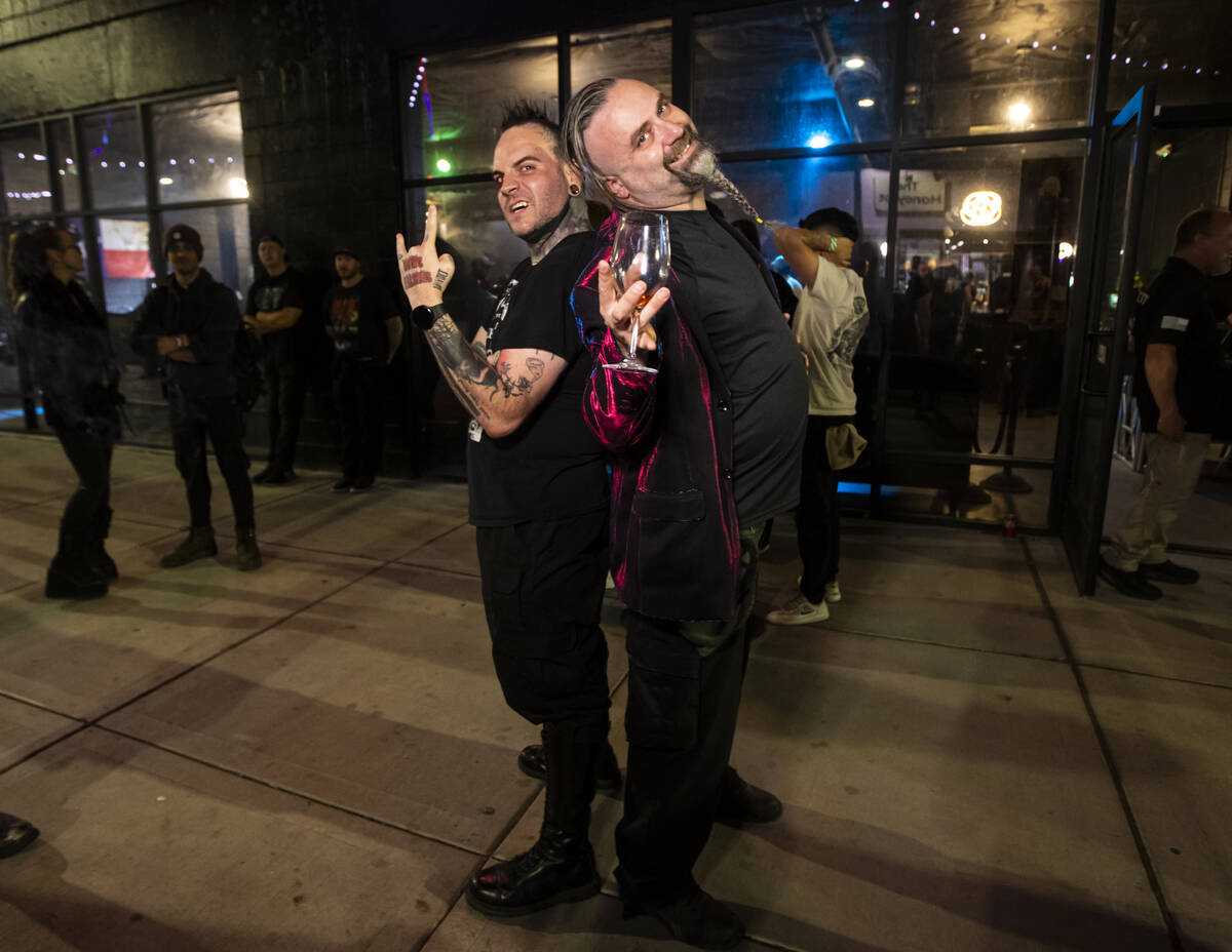 Sinwave co-owners Blake Attebury, left, and Martin Boynton pose for a photo during a concert at ...