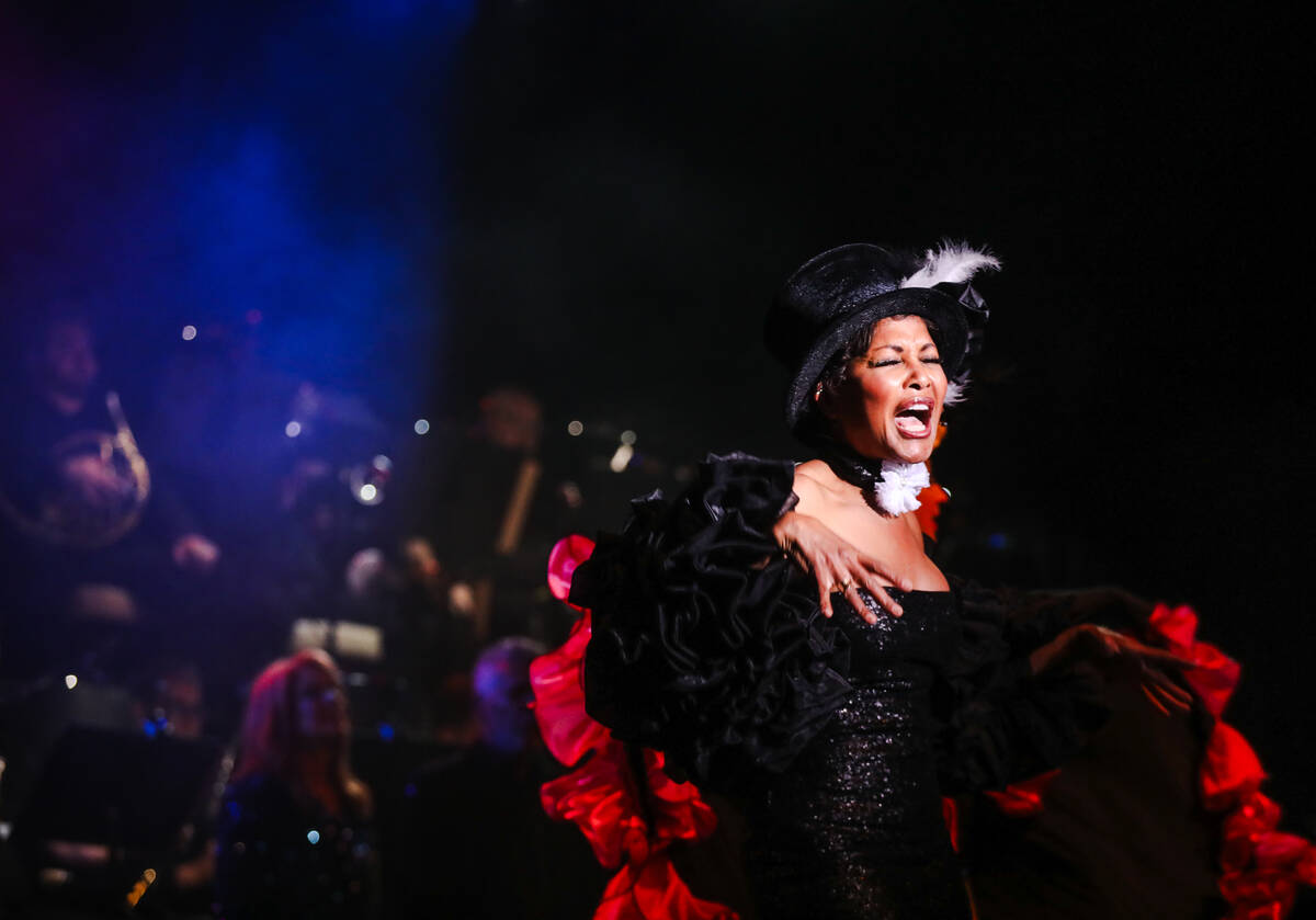 Linda Woodson sings during dress rehearsal for FOLLIES, a broadway musical at Access Showroom a ...