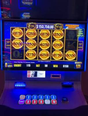 This is one of eight slot jackpots one player won Tuesday, April 9, 2024, at Caesars Palace in ...