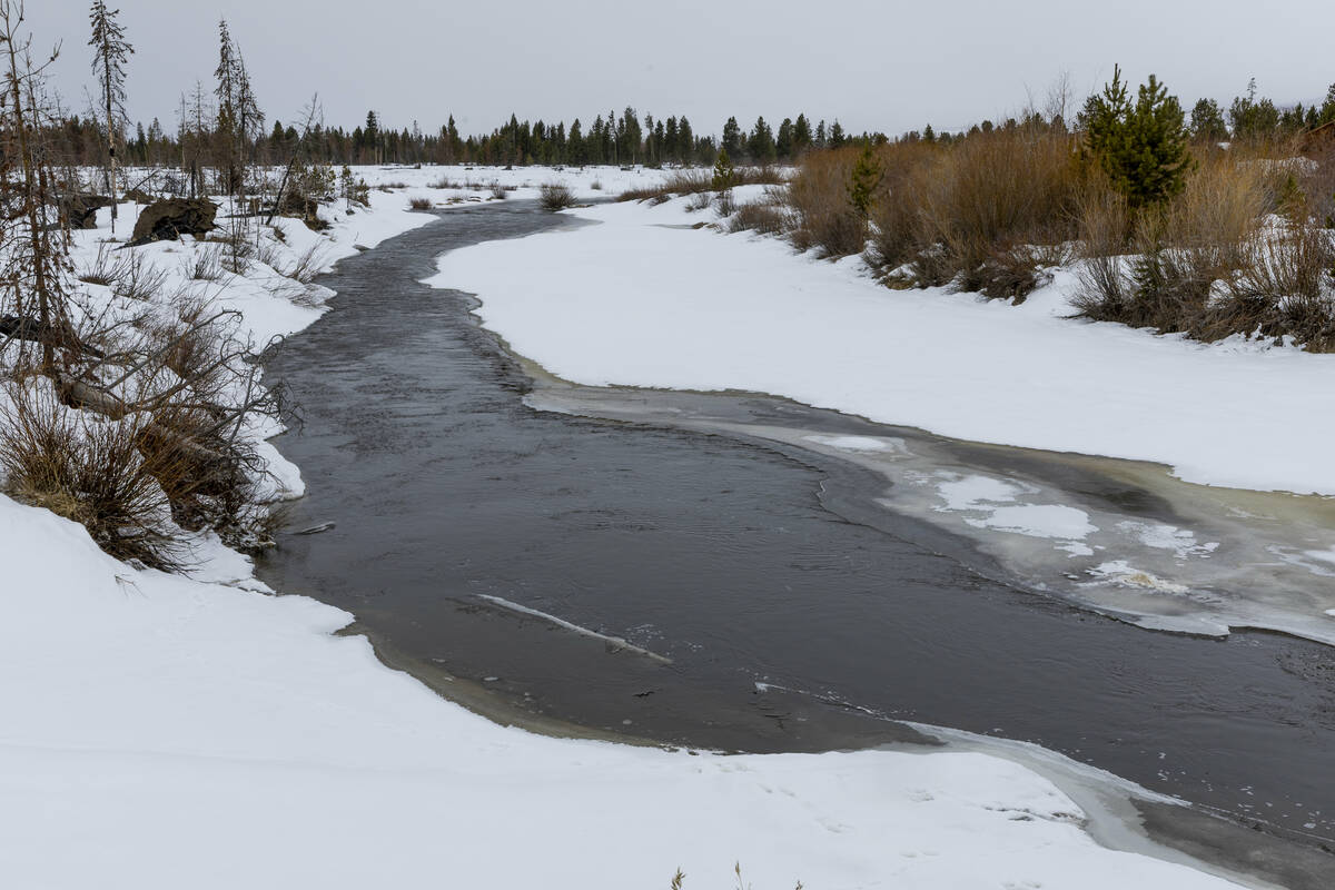 Large portions of the Colorado River are still under snow and ice within the Rocky Mountain Nat ...