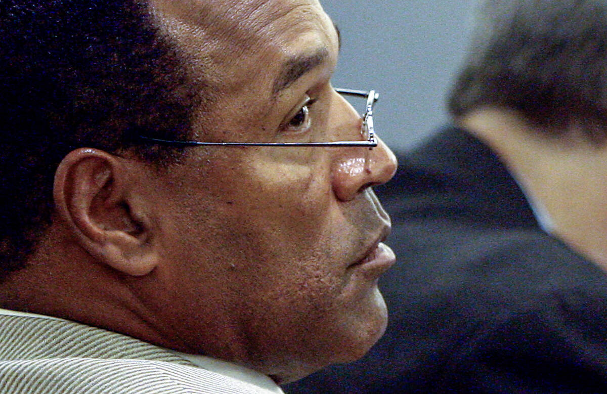 O.J. Simpson appears in Clark County District Court in Las Vegas Thursday, Sept. 11, 2008, on d ...