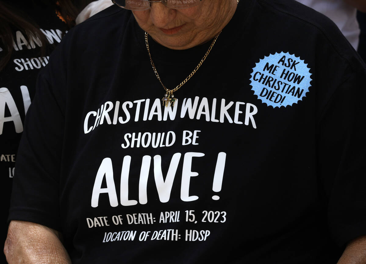 Annette Walker, the mother of Christian Walker, an inmate who died inside a Nevada state prison ...