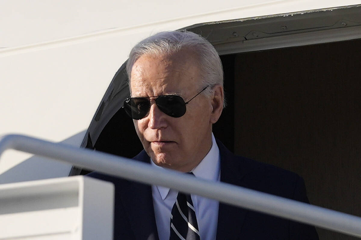 President Joe Biden during his arrival on Air Force One at Delaware Air National Guard Base in ...