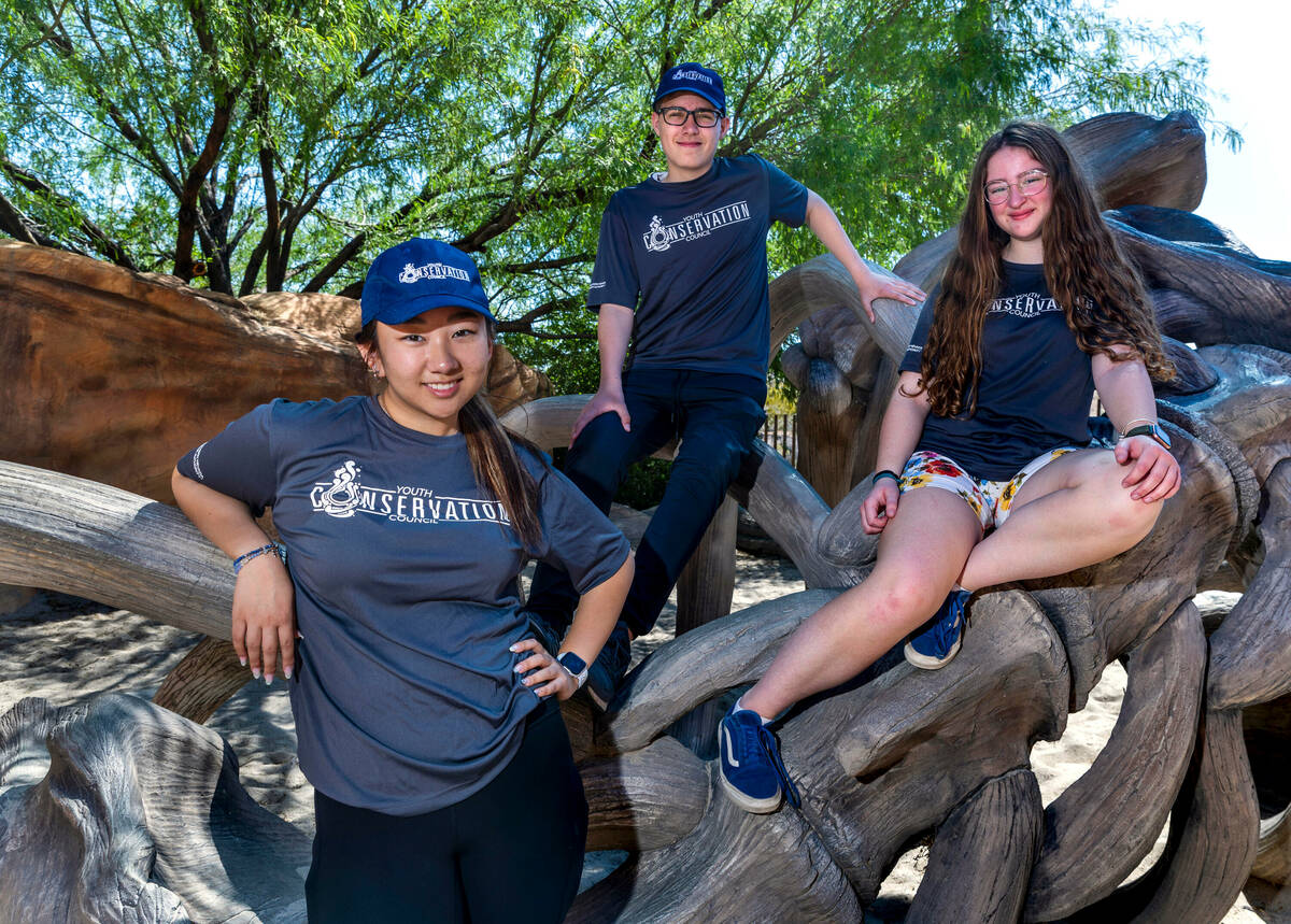 (LtoR) Katie Kim, Fisher Parry and Kira Anderson with the Southern Nevada Water Authority's You ...