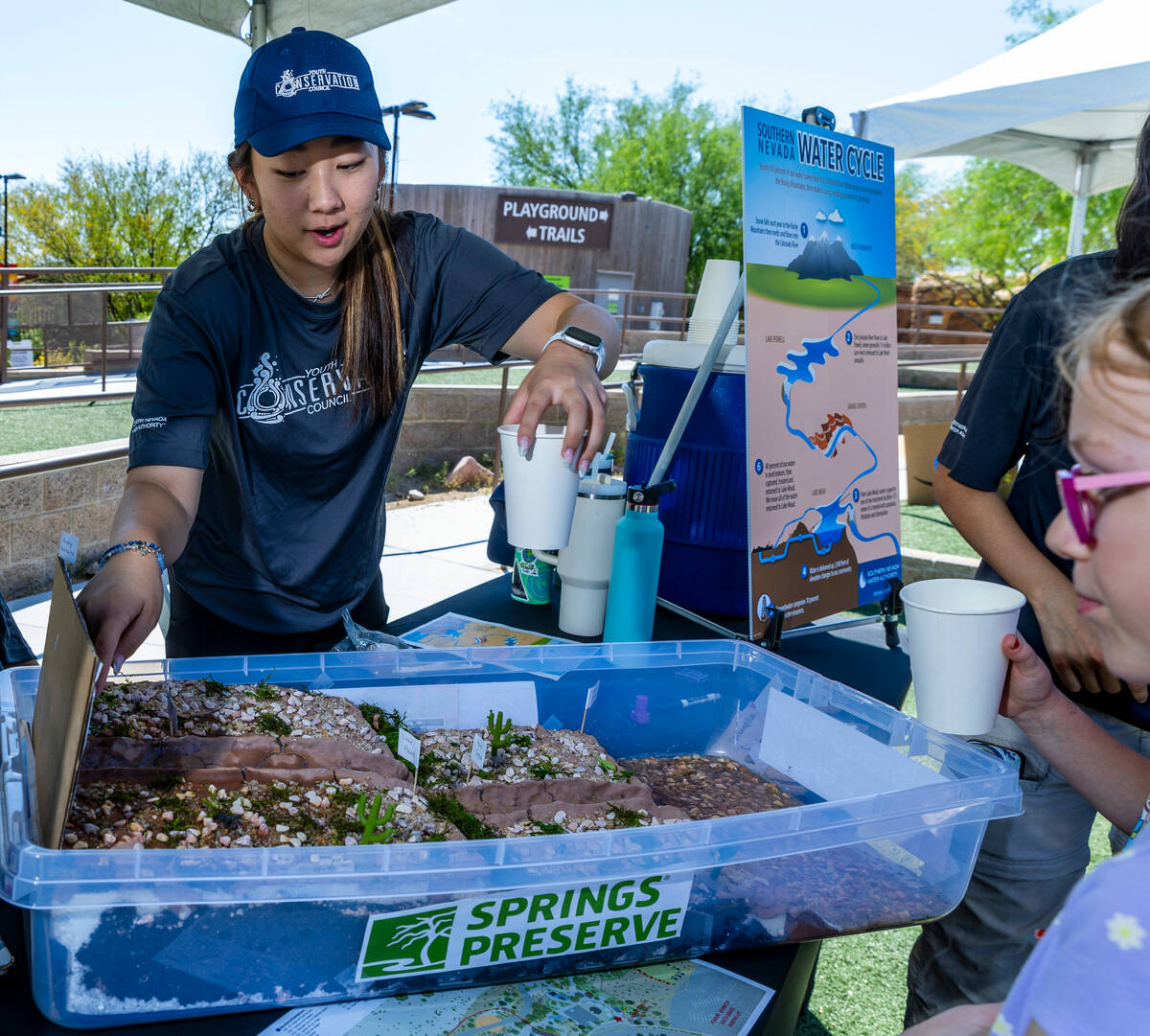 Katie Kim with the Southern Nevada Water Authority's Youth Conservation Council educates kids o ...