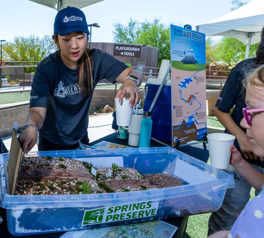 Katie Kim with the Southern Nevada Water Authority's Youth Conservation Council educates kids o ...