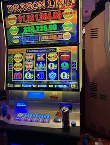 A jackpot for $111,500 is won Saturday, April 13, 2024, at Caesars Palace in Las Vegas. (Caesar ...