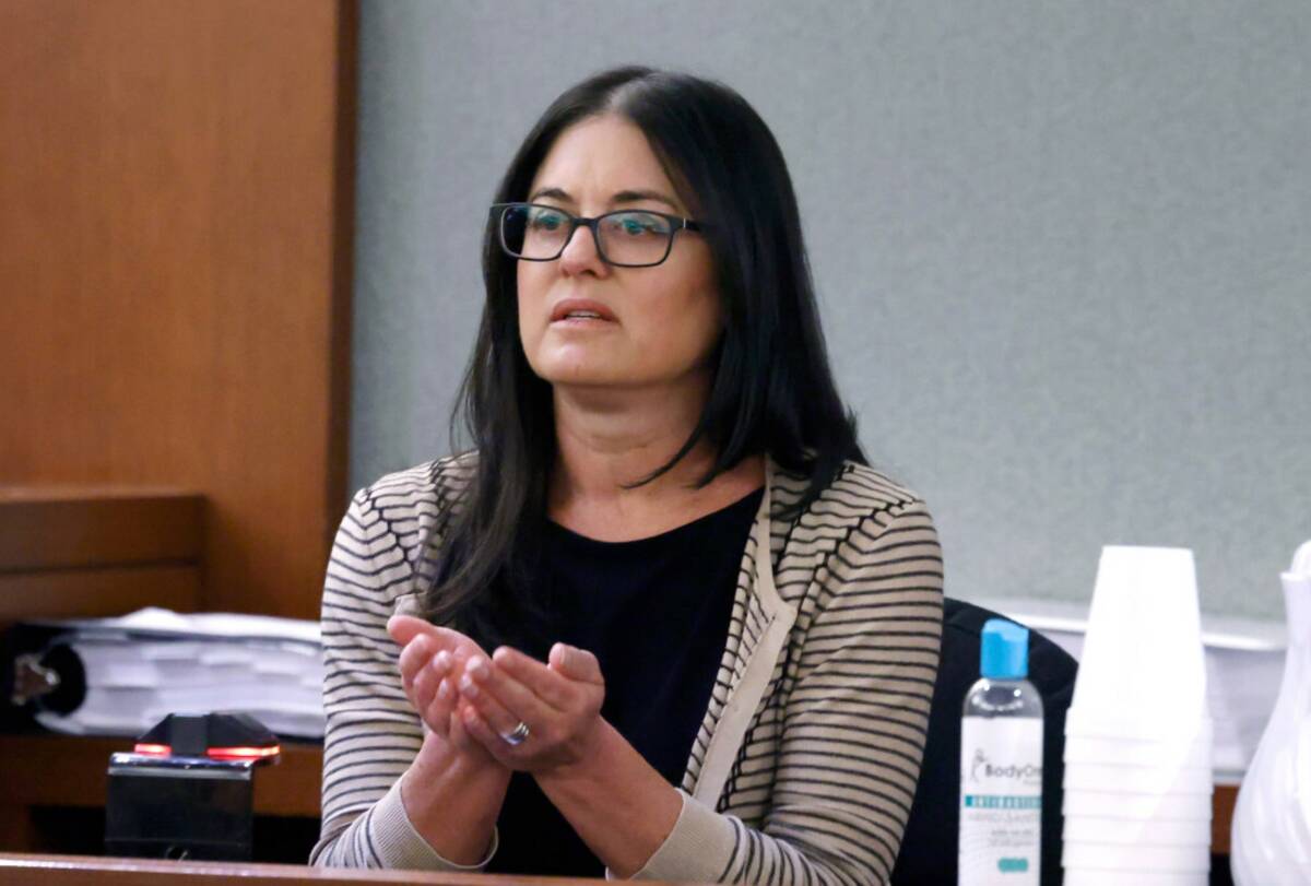 Sami Real, a former assistant planning manager at Clark County, testifies during a hearing at t ...