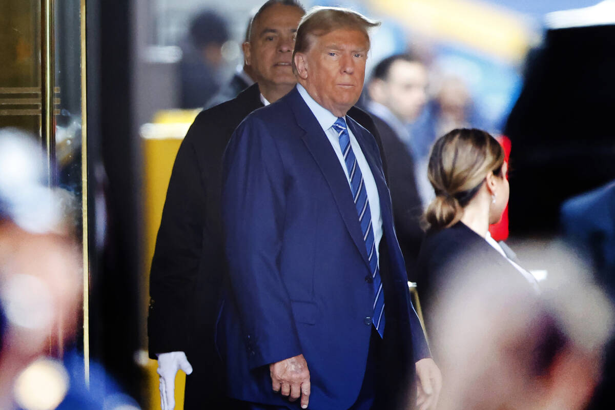 Former President Donald Trump, leaves Trump Tower for Manhattan Criminal Court Tuesday, April 1 ...