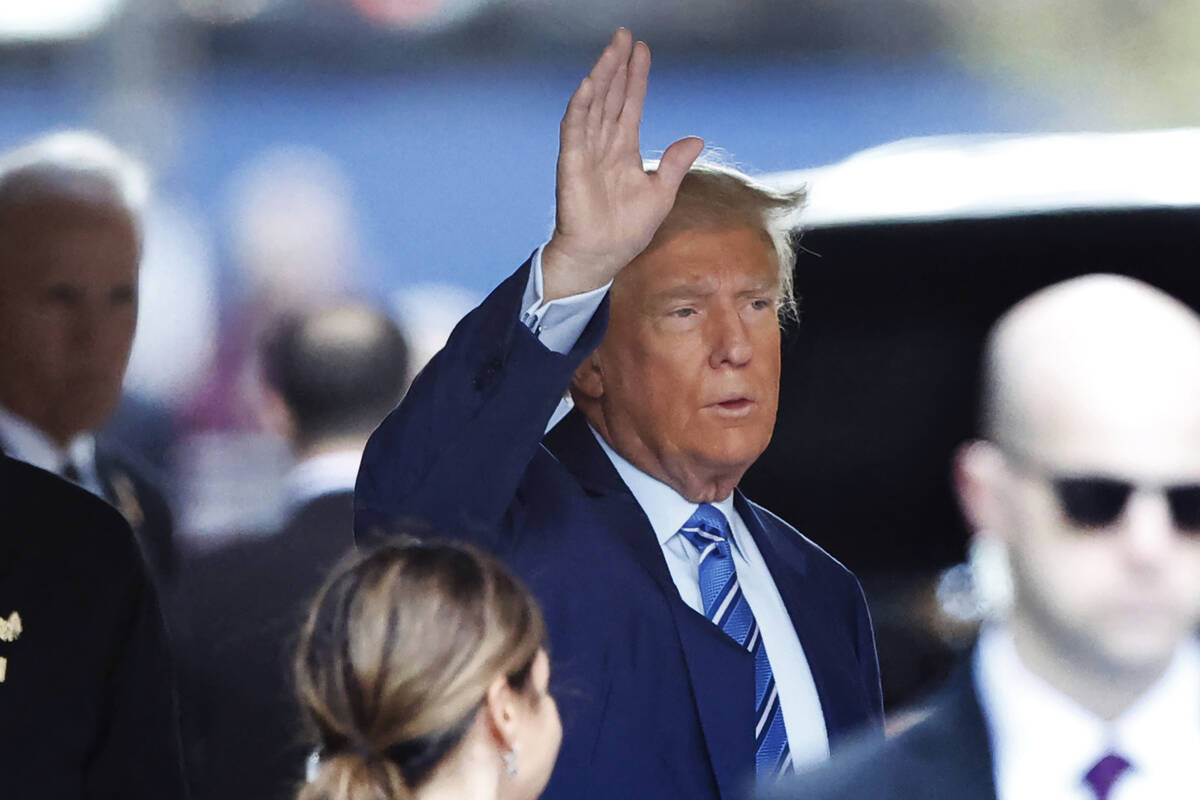 Former President Donald Trump, leaves Trump Tower for Manhattan Criminal Court Tuesday, April 1 ...