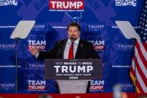 Nevada Republican Party Chairman Michael McDonald speaks and introduces to the stage Republican ...