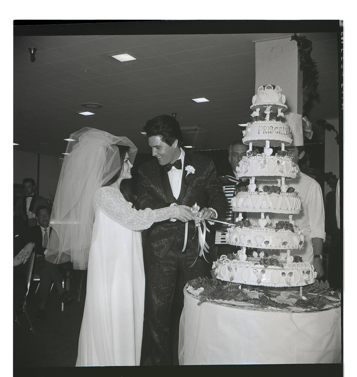 Elvis and Priscilla Presley's wedding day at the Aladdin Hotel in Las Vegas May 1, 1967. (Don Z ...