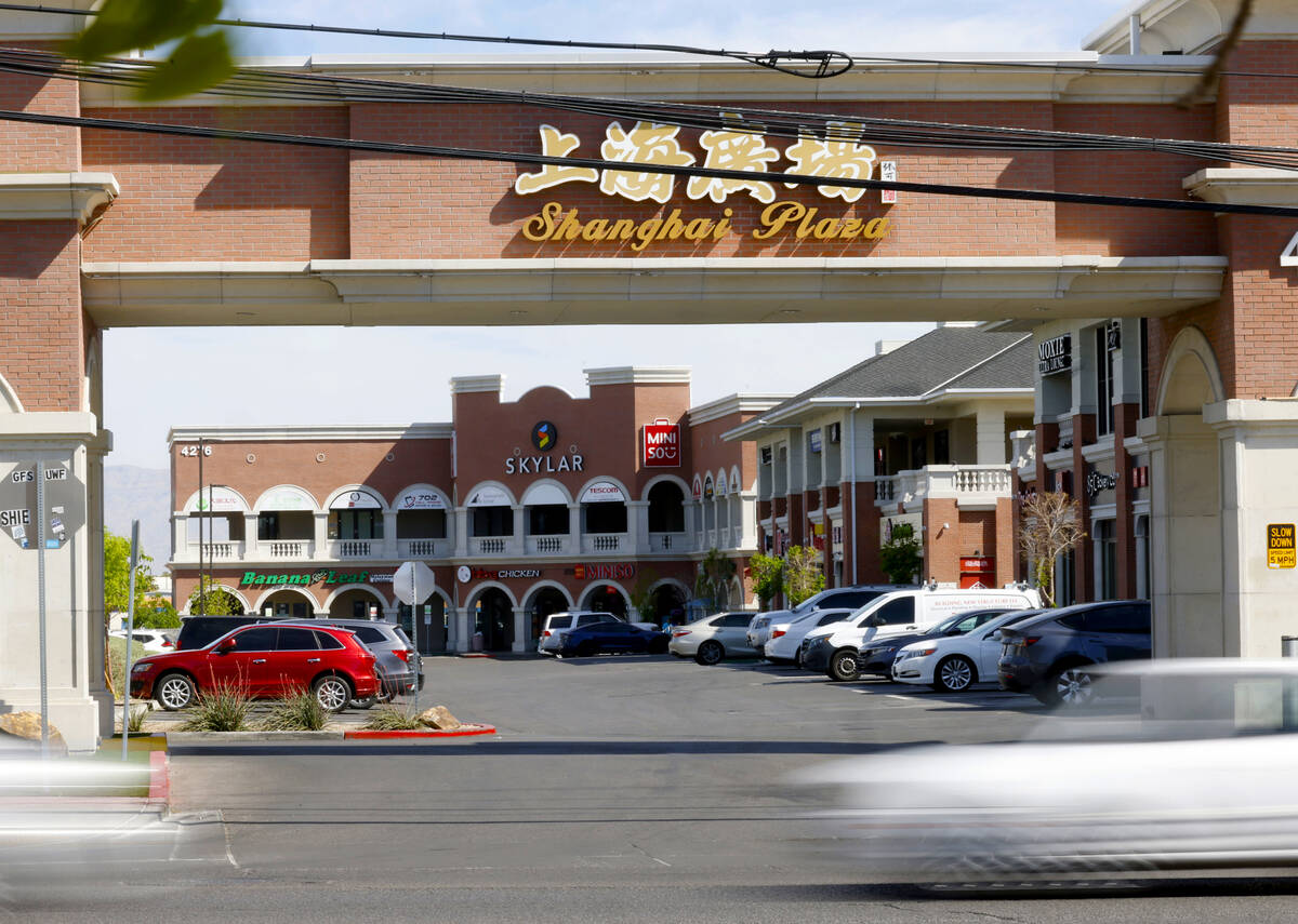 Shanghai Plaza on Spring Mountain Road is pictured, on Friday, April 12, 2024, in Las Vegas. Cl ...