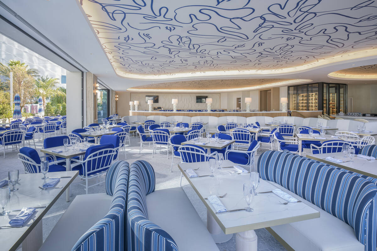The interior of La Côte, a poolside restaurant that opened in spring 2024 at the Fontaine ...
