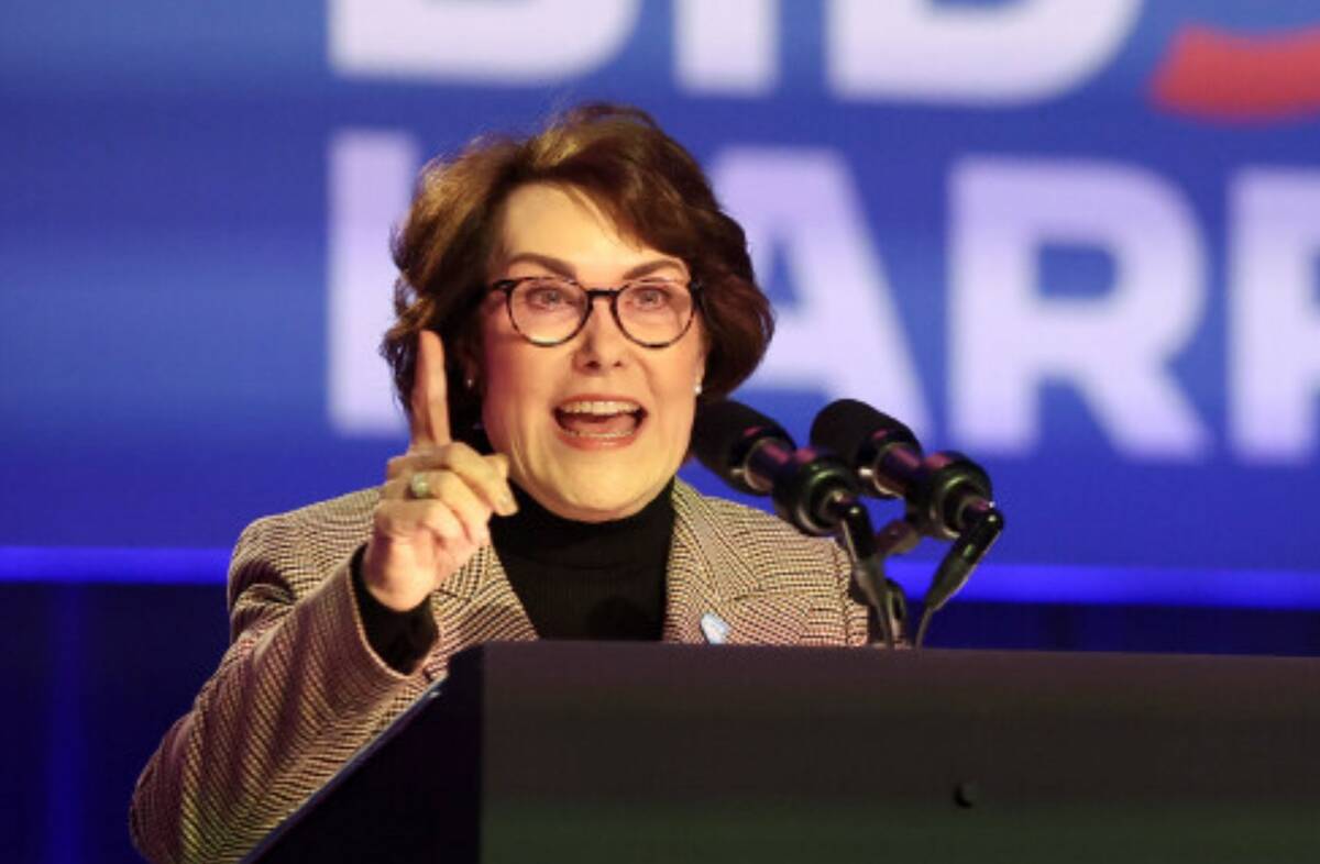 Sen. Jacky Rosen, D-Nev., speaks at Pearson Community Center on Sunday, Feb. 4, 2024, in North ...