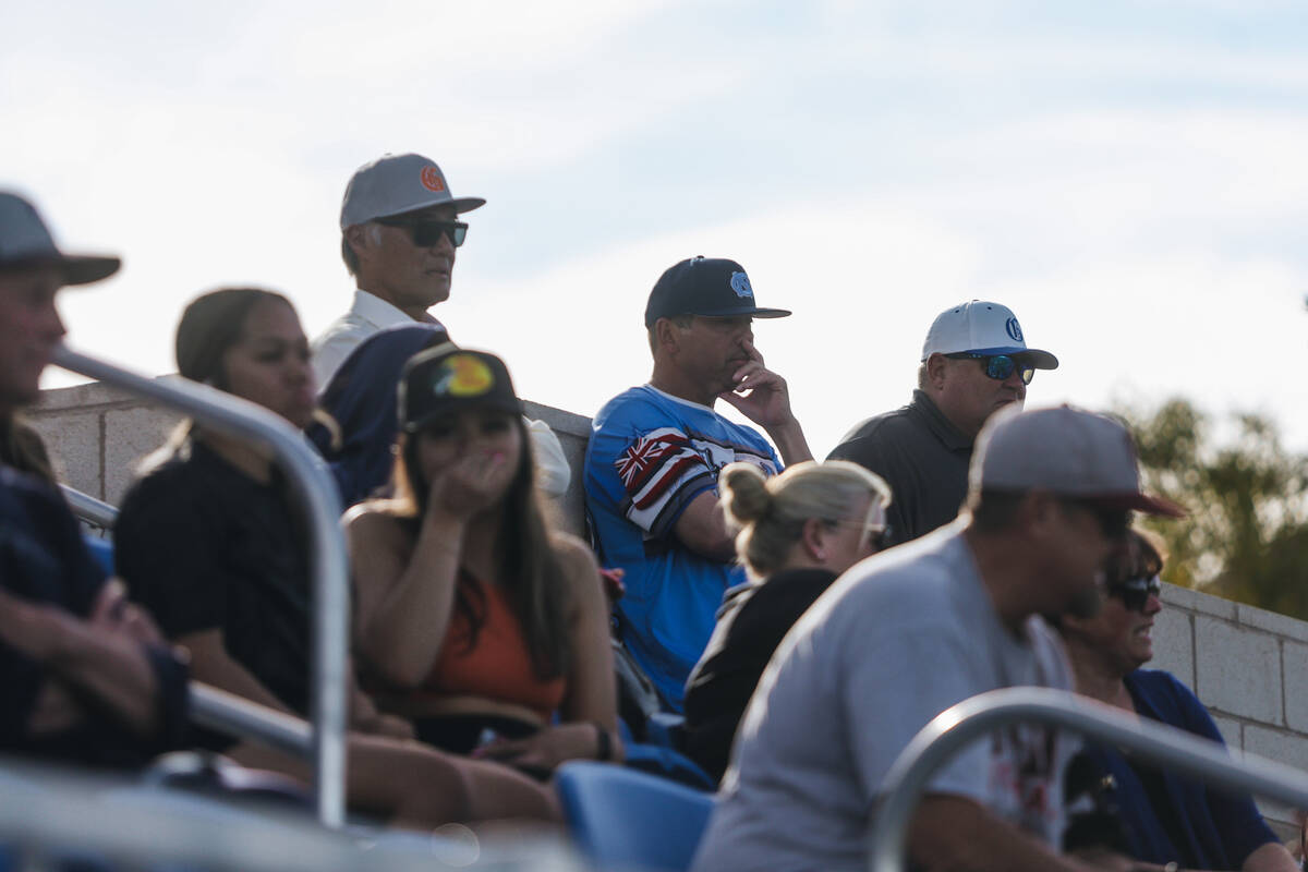 Fans watch during an baseball game between Bishop Gorman and Shadow Ridge at Bishop Gorman High ...