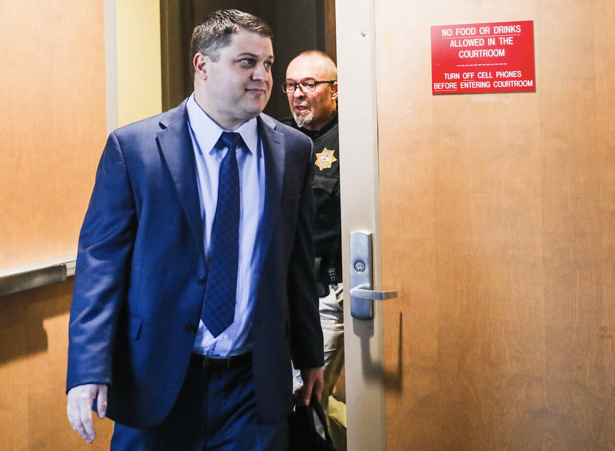 Dylan Houston leaves the courtroom following proceedings of a custody battle against his slain ...