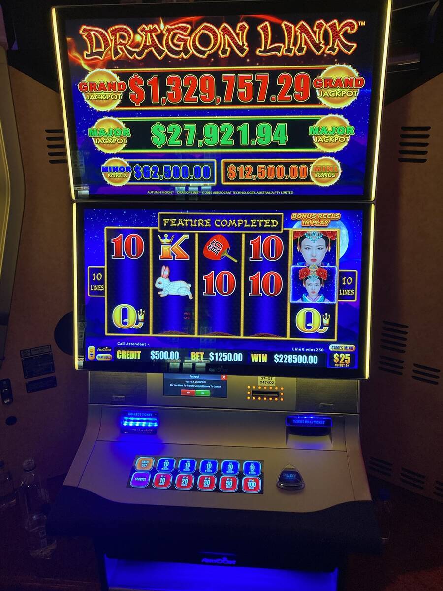A slots player won a jackpot of $228,500 on Friday, April 19, 2024, at Caesars Palace in Las Ve ...