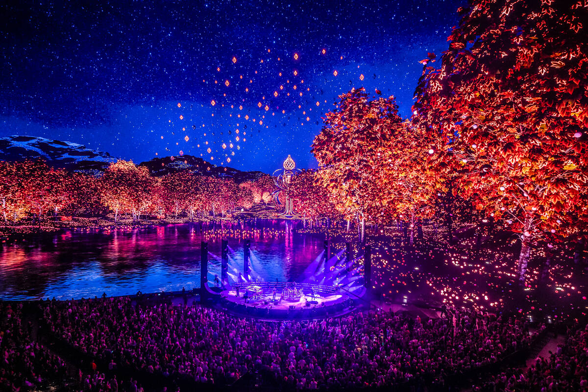 A scene from Phish's opening night at the Sphere in Las Vegas on Thursday, April 19, 2024. (Ali ...