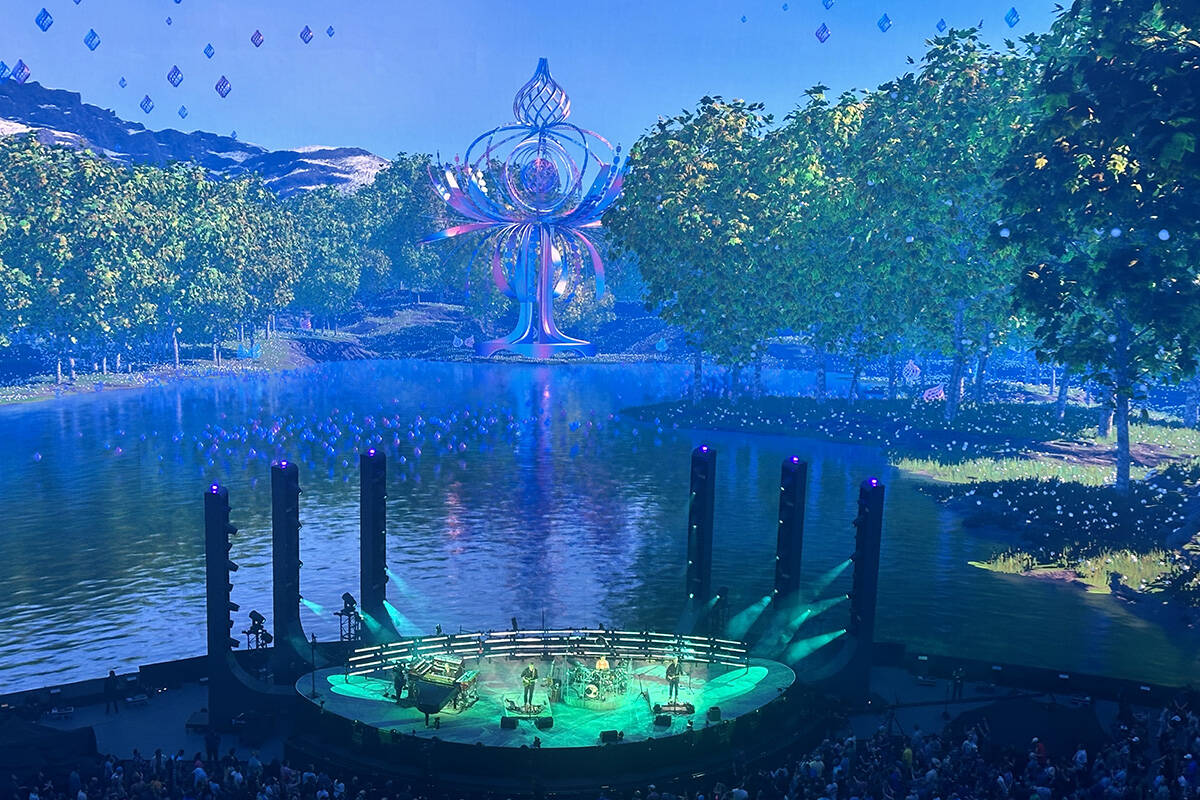 A scene from Phish's opening night at the Sphere on Thursday, April 19, 2024. (John Katsilomete ...