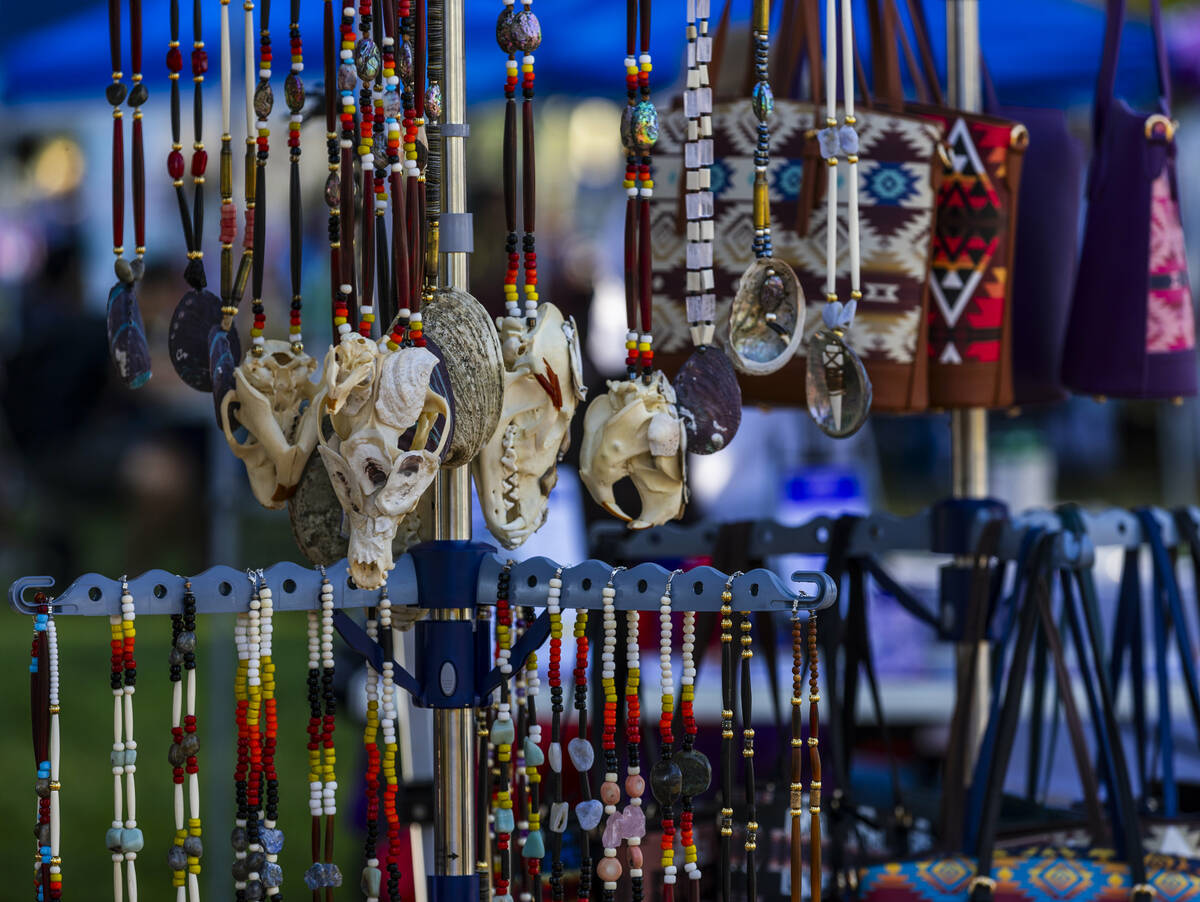 A variety of handmade items are for purchase during the Powwow for the Planet at UNLV on Friday ...
