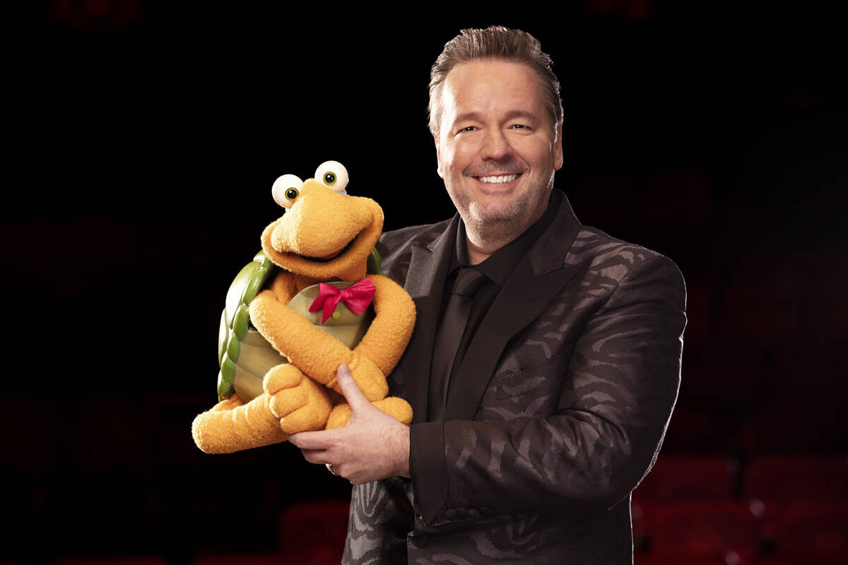 Terry Fator is shown with puppet Winston the Impersonating Turtle. Fator opens his new show at ...