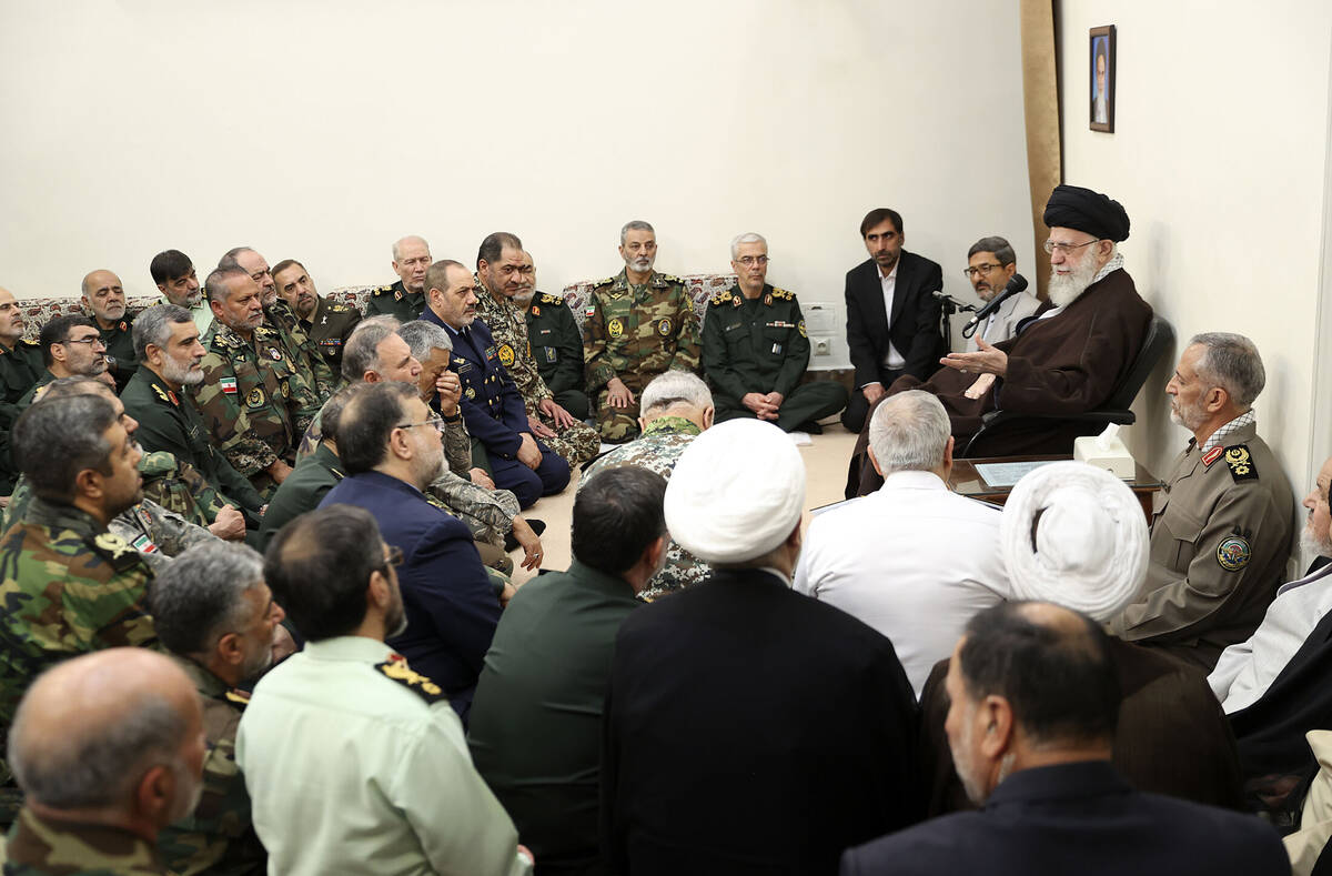 In this photo released by the official website of the office of the Iranian supreme leader, Sup ...