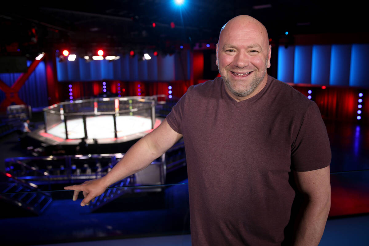 UFC President Dana White in the VIP area overlooking the arena during a tour of the new UFC Ape ...
