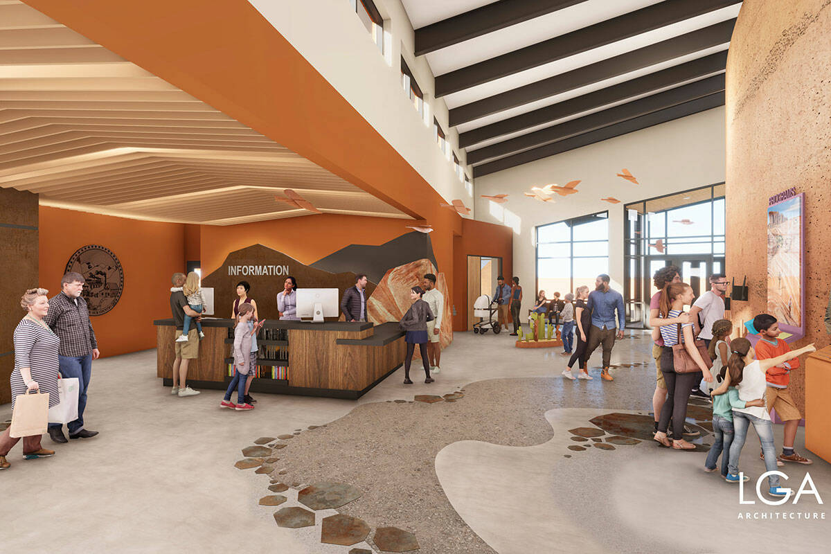 A rendering of the new Valley of Fire State Park Visitor Center opening in 2025. (LGA Architect ...