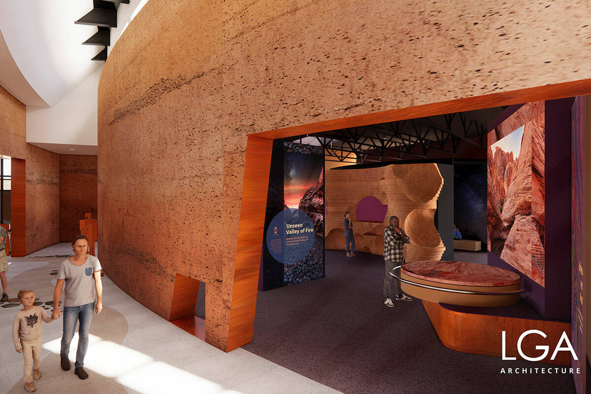 A rendering of the new Valley of Fire State Park visitor center's slot canyon exhibit. The visi ...