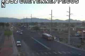 Police investigate a deadly crash Tuesday, April 23, 2024, at the intersection of North Pecos R ...