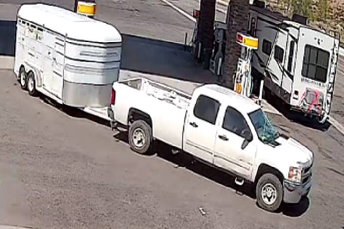 This image from the Nevada Department of Wildlife shows a truck that investigators suspect was ...