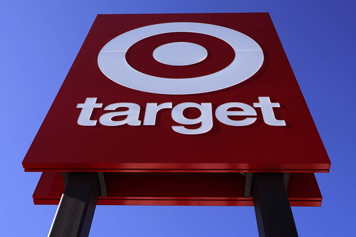 The bullseye logo on a sign outside the Target store in Quincy, Mass., Monday, Feb. 28, 2022. ...