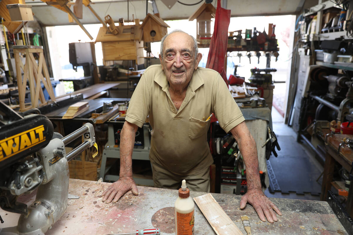 World War II Veteran Onofrio "NoNo" Zicari, 97, at his home in Las Vegas, Friday, June 5, 2020. ...
